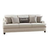 Coaster Glenn Cushion Back Sofa Light Grey Model 511094